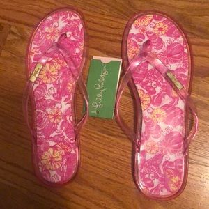 Pink Lilly Pulitzer “Shelly Jelly” Sandals- Size 9